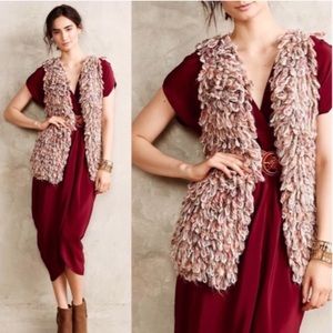 NEW Anthropologie Hand Knit by Dollie Shaggy Vest